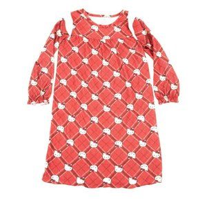 Hello Kitty Sleep Gown Long Sleeves Pullover Red L